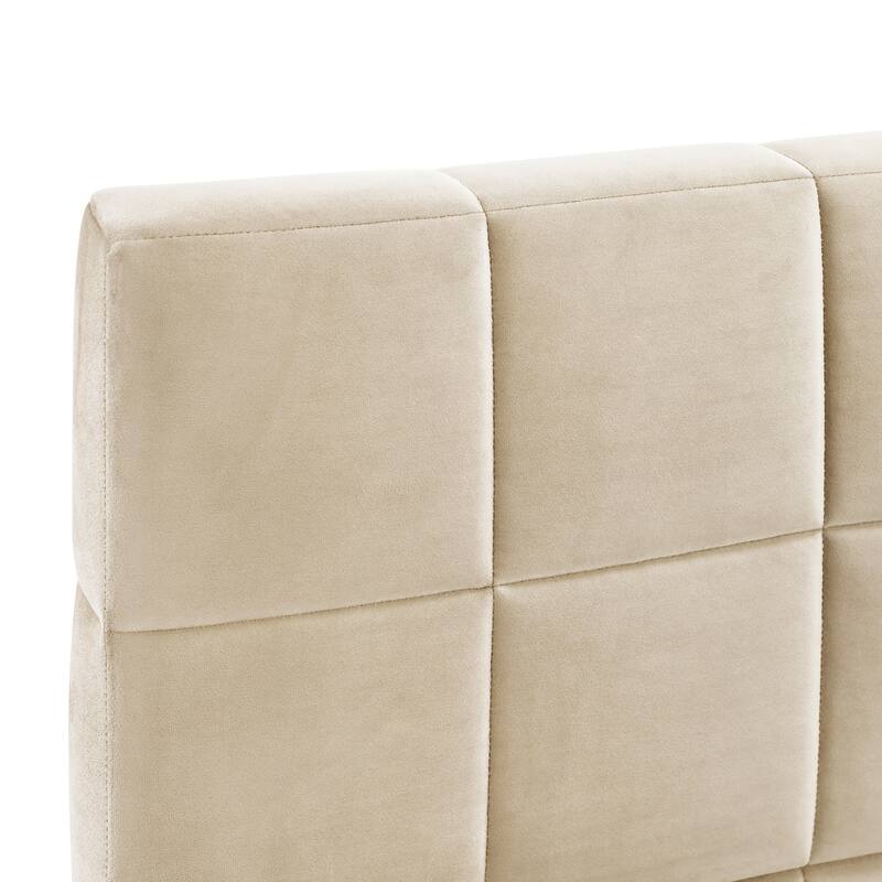Full Size Upholstered Mid-Century Daybed Sofa Bed Frame with Velvet Fabric and Slats Support