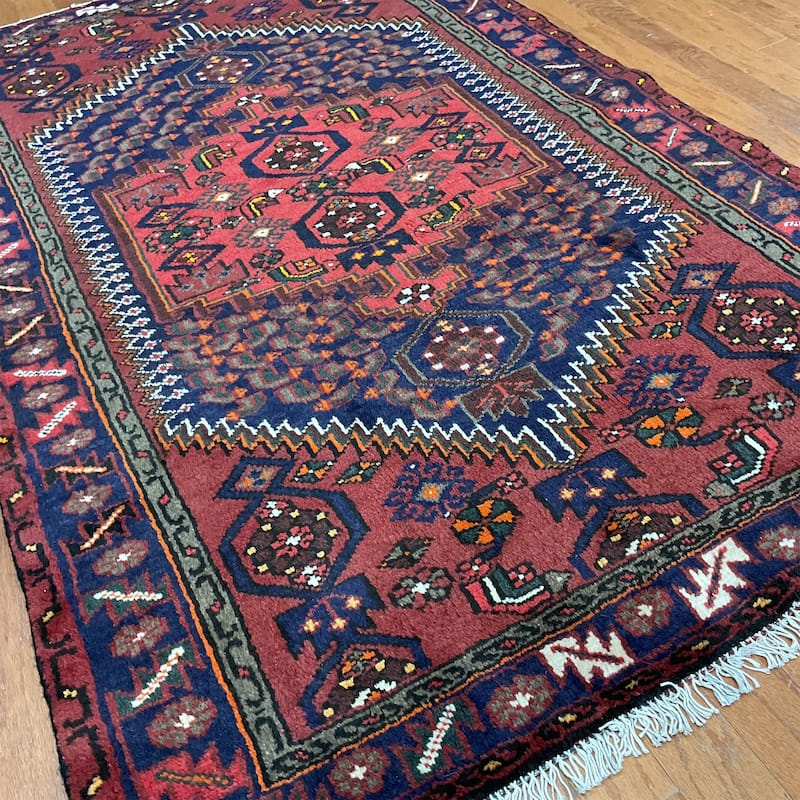 HERAT ORIENTAL Hand-knotted Tribal Hamadan Wool Rug - 4' x 6'5