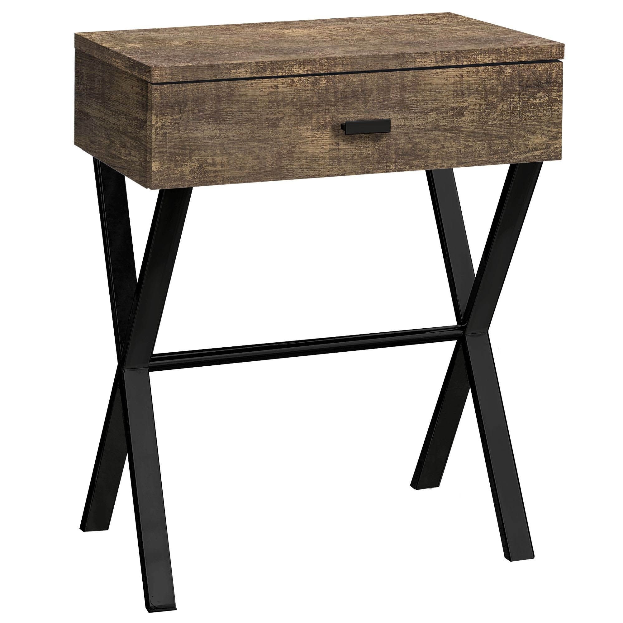Offex 24 H Contemporary Brown Reclaimed Wood Look Accent Bedroom Night Stand With Black Metal Base On Sale Overstock 31664609