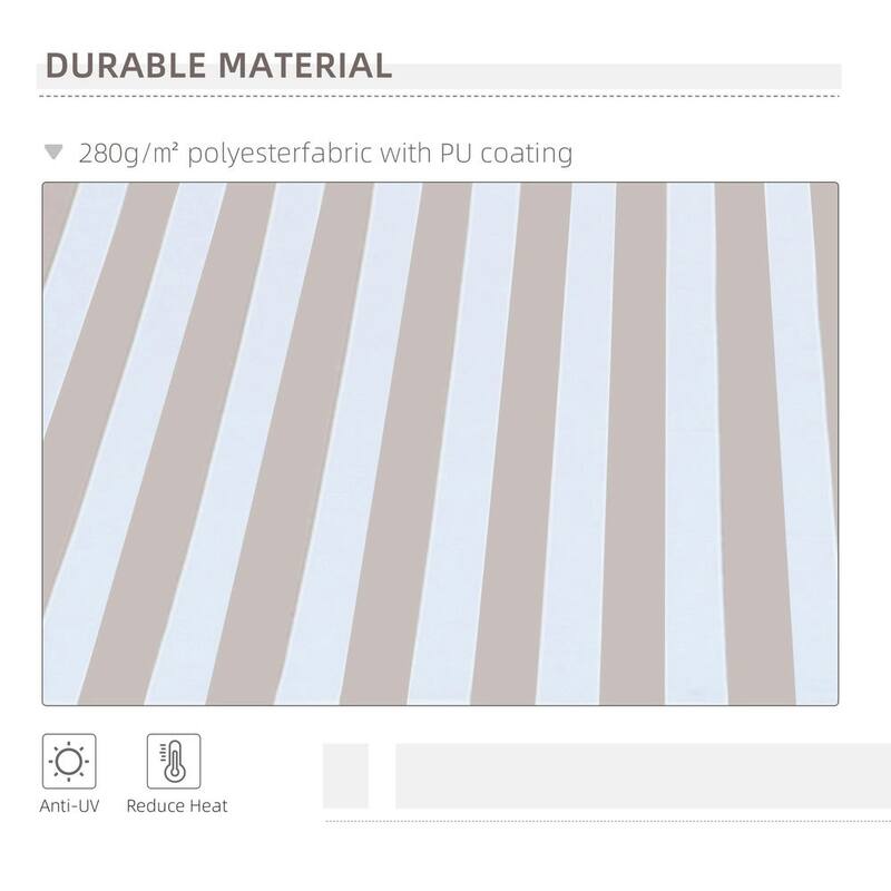 10' x 8' Retractable Sun Shade Patio/Window Awning - Polyester Fabric