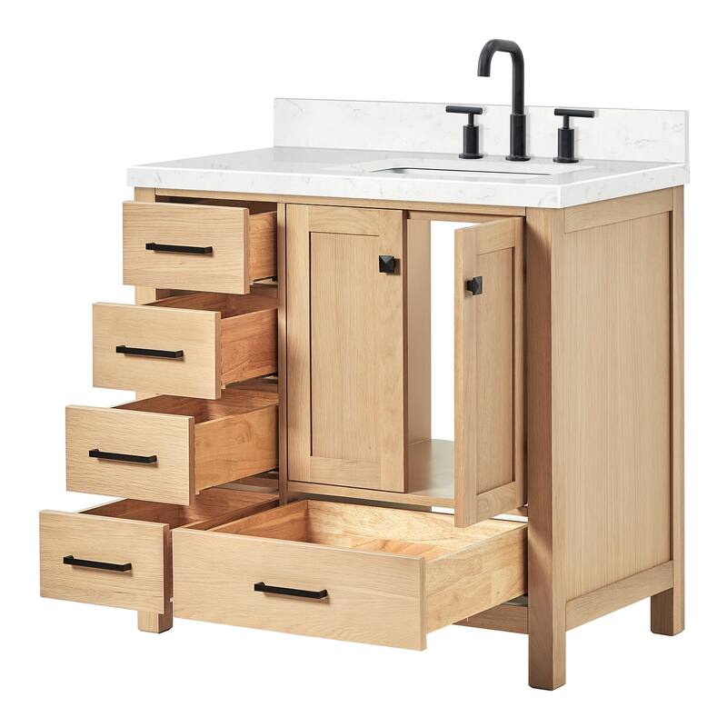 Ariel A036SRCQRVO Cambridge 36" Free Standing Single Basin Vanity Set