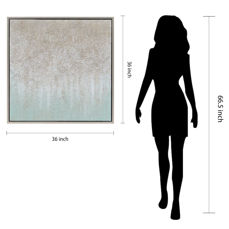 Sliver Field Textured Metallic Hand Painted Canvas Wall Art