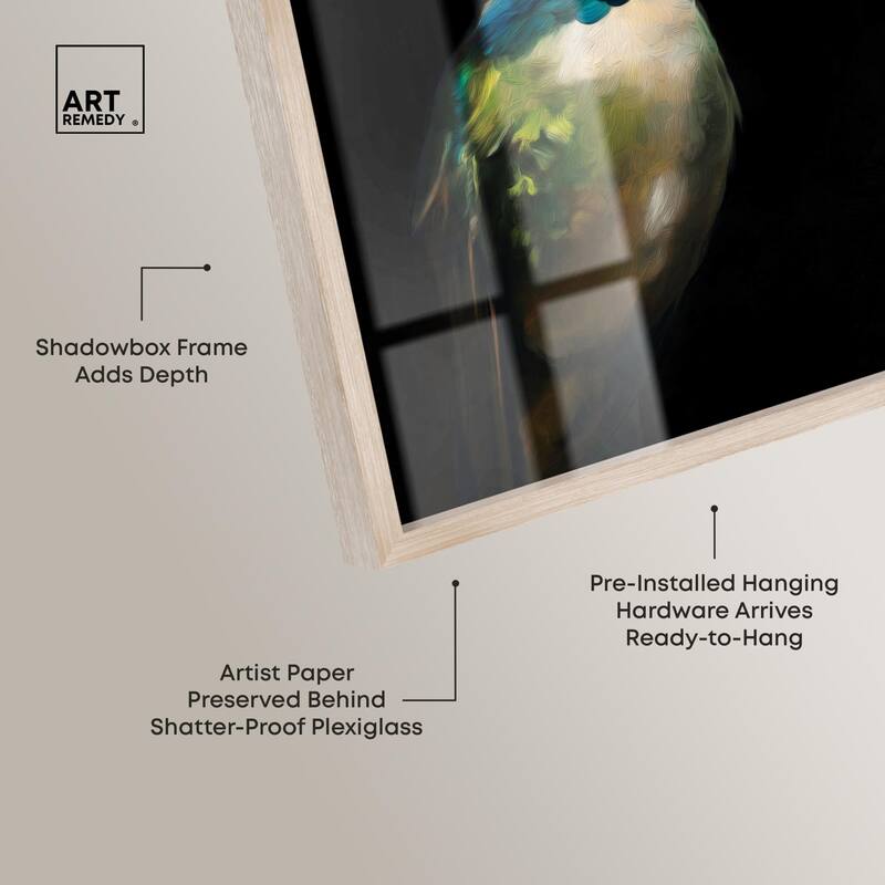 Crowned Azure Bird II Shadowbox by Art Remedy