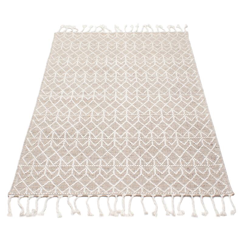 ECARPETGALLERY Braid weave Sienna Taupe Wool Rug - 4'11 x 7'10