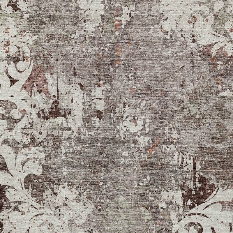 HomeRoots Damask Transitional Rectangle Outdoor Rug
