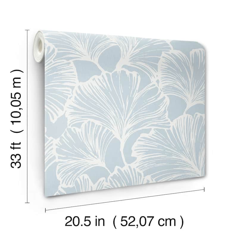 A-Street Prints Kyoto Sky Ginkgo Leaf Wallpaper