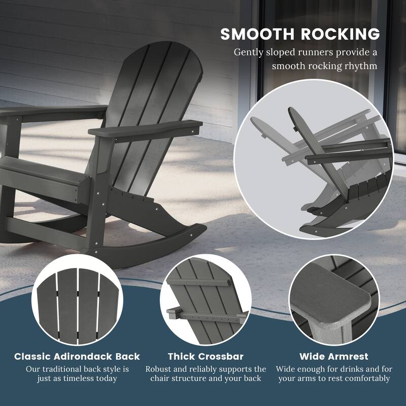 Polytrends Laguna Hdpe All Weather Outdoor Patio Rocking Chair