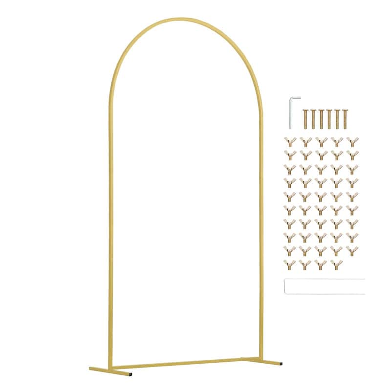 Set of 3 Metal Backdrop Stand Arch with Case Connection Ideal Decoration for Wedding Party or Any Special Celebrations - 8ft,7.2ft,6.6ft