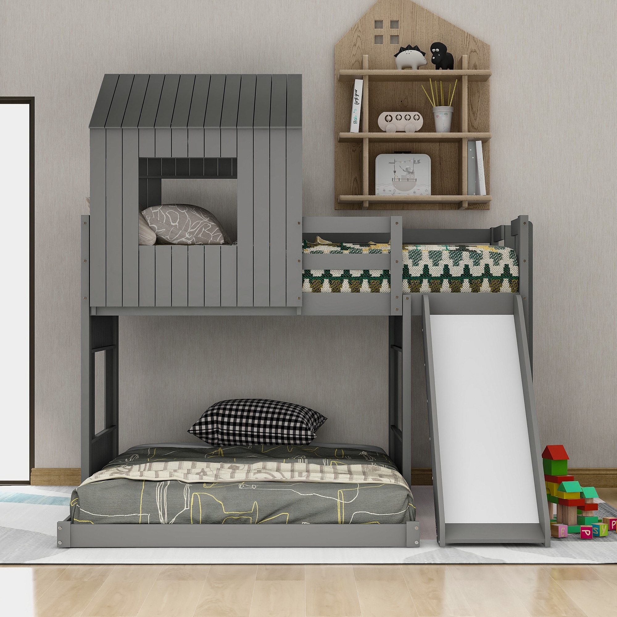 Donco twin over full hotsell campsite loft bunkbed
