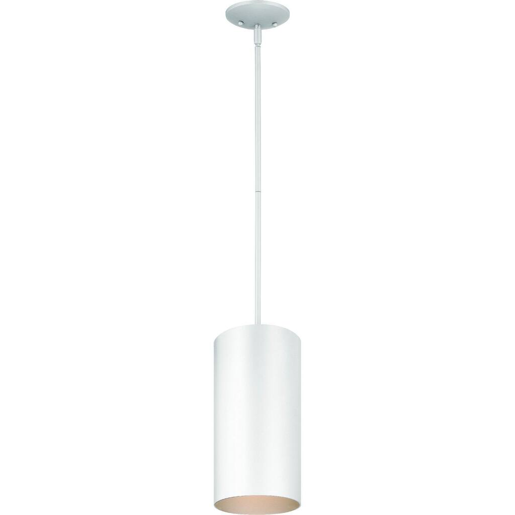 Volume Lighting 1-Light White Outdoor Cylinder Pendant - N/A