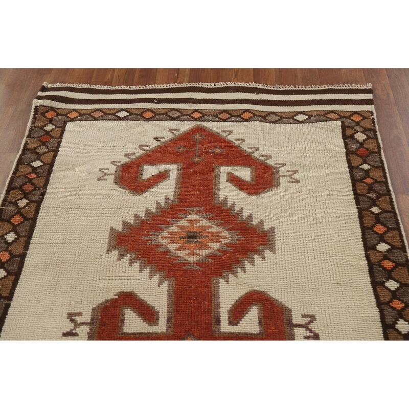 Anatolian Runner Rug Handmade Oriental Wool Carpet - 3'11"x 12'4"
