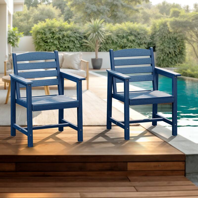 HDPE Dining Chairs Outdoor Patio Furniture 2 Set