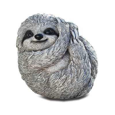 Curata Stone Resin Pudgy Pal Garden Sloth Statue