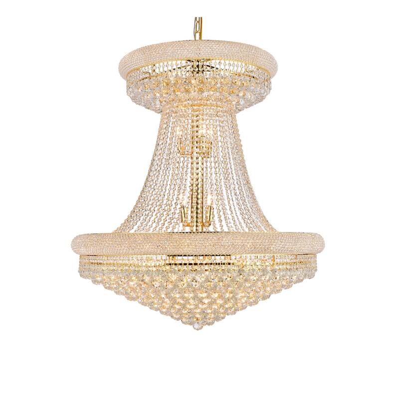 Elegant Lighting Gold Royal-cut 36-inch Crystal Clear Large Hanging Chandelier
