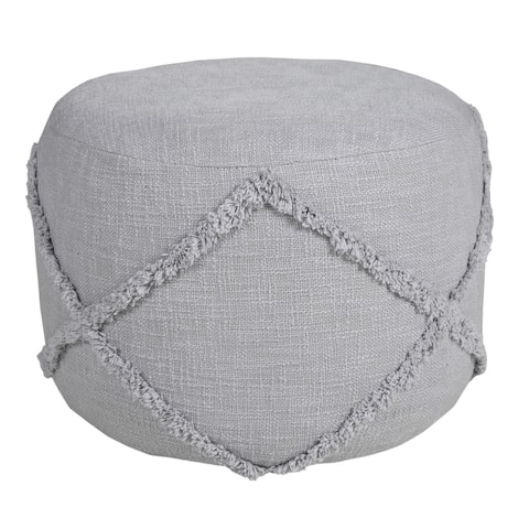 Solid Textured Decorative Diamond Pouf Ottoman