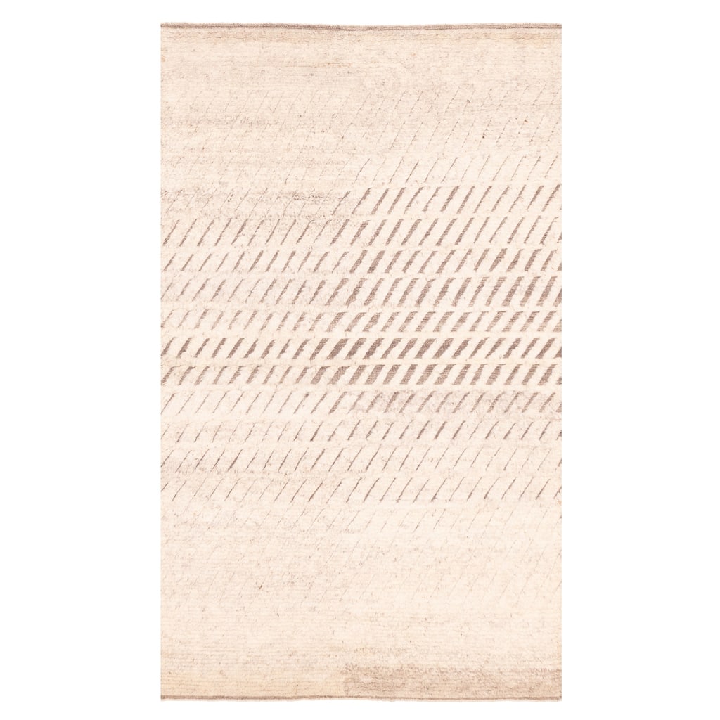 ECARPETGALLERY Hand-knotted Tangier Cream Wool Rug - 5'1 x 8'3