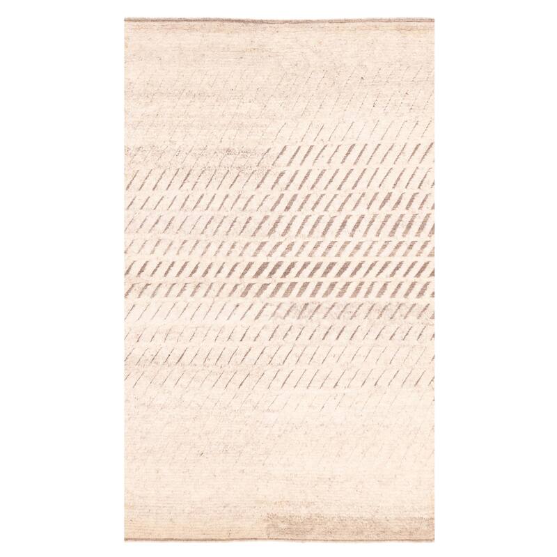 ECARPETGALLERY Hand-knotted Tangier Cream Wool Rug - 5'1 x 8'3