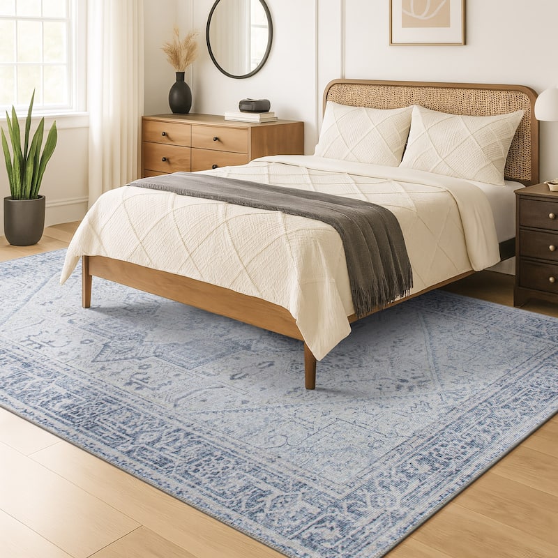 World Rug Gallery Medallion Boho Washable Area Rug