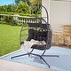 preview thumbnail 1 of 21, Outdoor Rattan Hanging Chair Patio Wicker Egg Chair