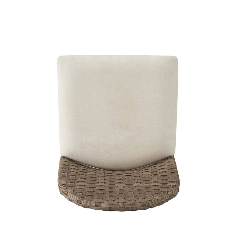Christopher Knight Home - Marlowe Upholstered Armless Barstool with Iron Frame and Rattan Back (Set of 2)