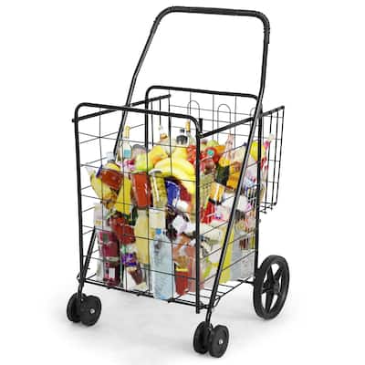 Folding Shopping Cart Utility Cart with Swivel Wheels