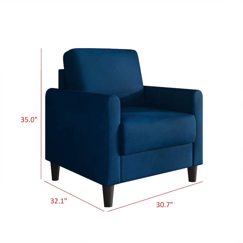 Clayfell Goliad Velvet Armchair with Pocket Spring, Soft Cushions, Clean Lines Design