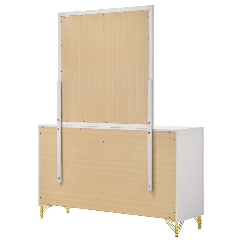 Lucia Modern Classic 6-drawer Dresser White