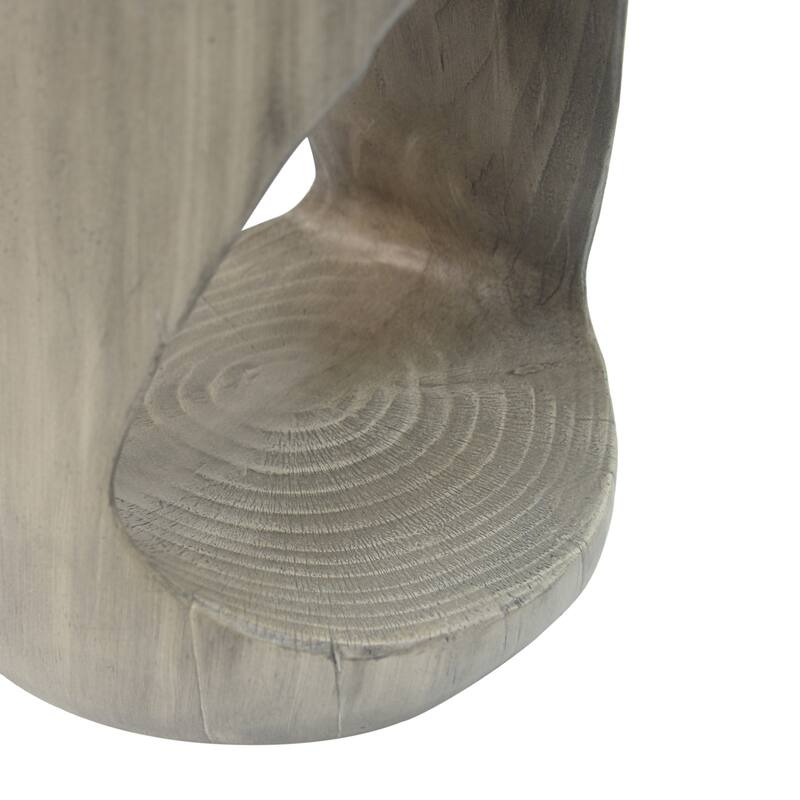 Hollow Round Table-Shape Side Table,Wood-Like Texture