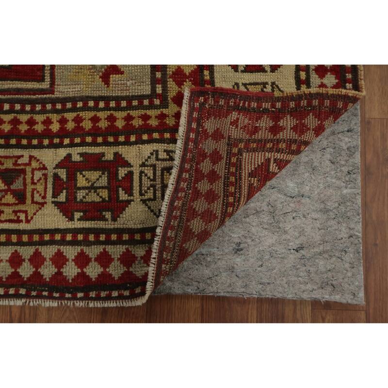 Hand Knotted Oriental 100% Wool Carpet Traditional Tribal Beige & Ivories Kazak Area Rug - 7' 11'' X 4' 11''