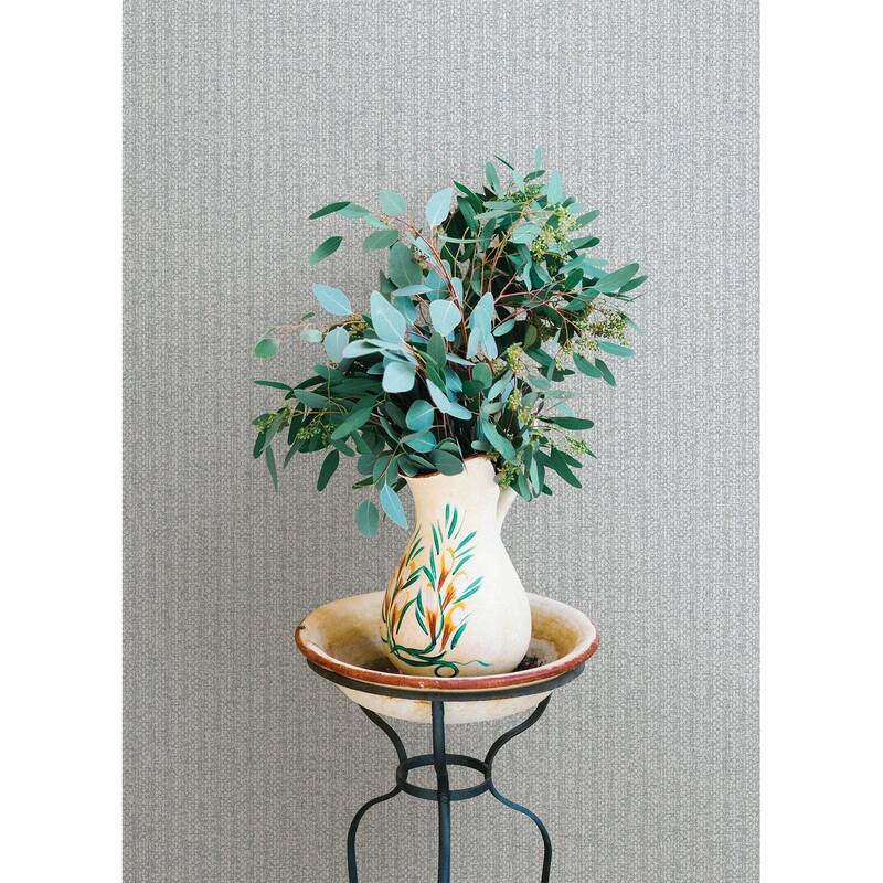 A-Street Prints Lawndale Blue Textured Pinstripe Wallpaper