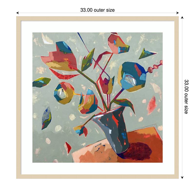 Always Something to Celebrate by Dianna Fritzler Wood Framed Wall Art Print - Svelte Natural - 33 x 33 in