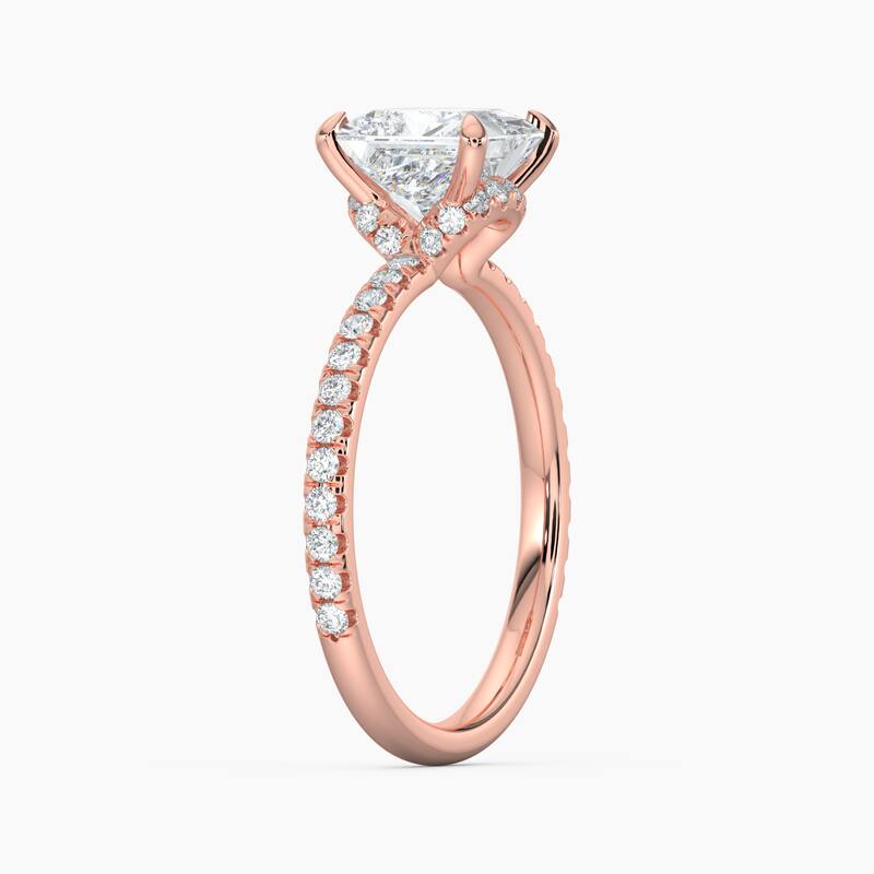Auriya 14k Gold Princess Lab Grown Unique Loop Diamond Halo Engagement Ring 1.00 to 5.00 ct. tw. (F-G, VS)