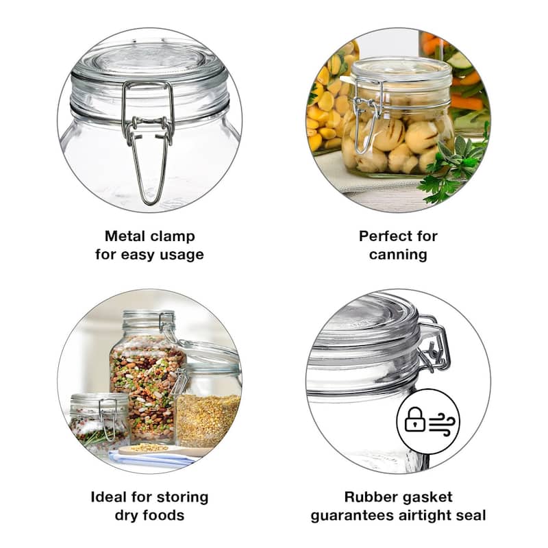 Bormioli Rocco Set of 6 Fido Jars