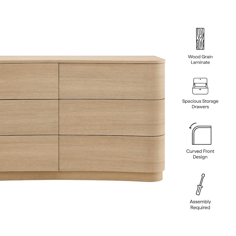 Mirae 6-Drawer Curved Dresser