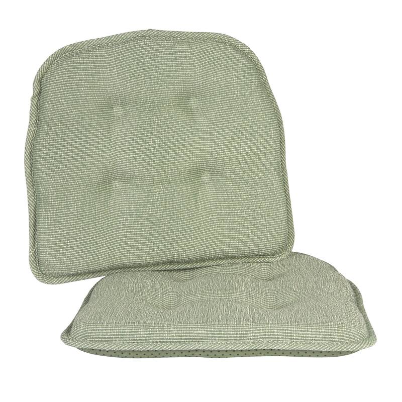 Klear Vu Saturn Tufted Dining Chair Cushion Set - Set of 2 - Celadon