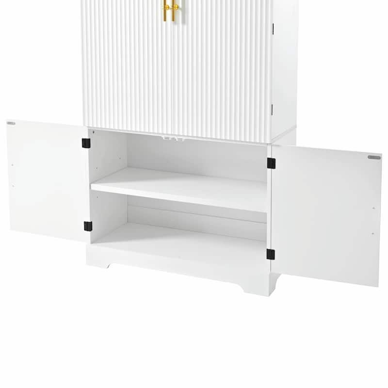 72" Tall Arched Kitchen Pantry Cabinet