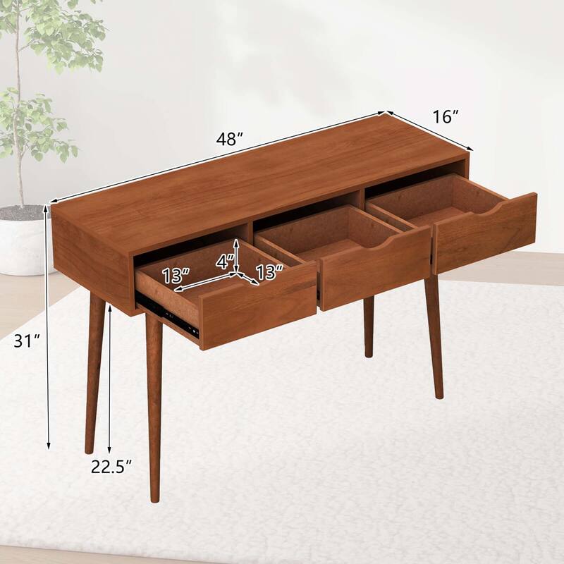Costway Writing Desk 48" Computer Desk Mid Century Modern Work Table - See Details