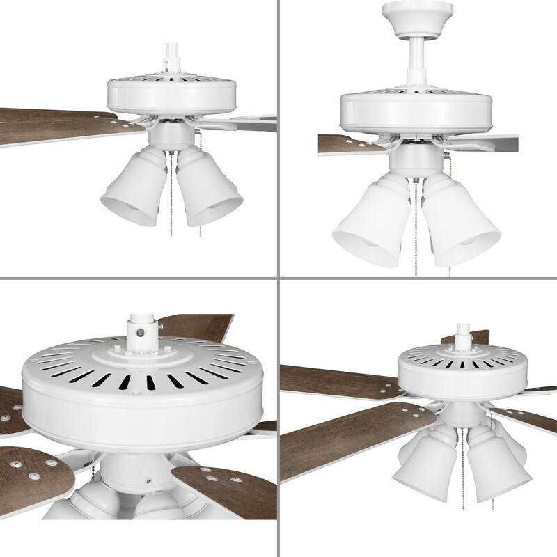 AirPro 52 in. White 5-Blade AC Motor Ceiling Fan with Light - 52 in x 52 in x 18.7 in
