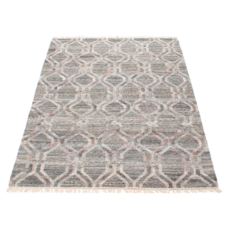 ECARPETGALLERY Flat-Weave Ankara FW Dark Grey Wool Kilim - 5'3 x 7'10