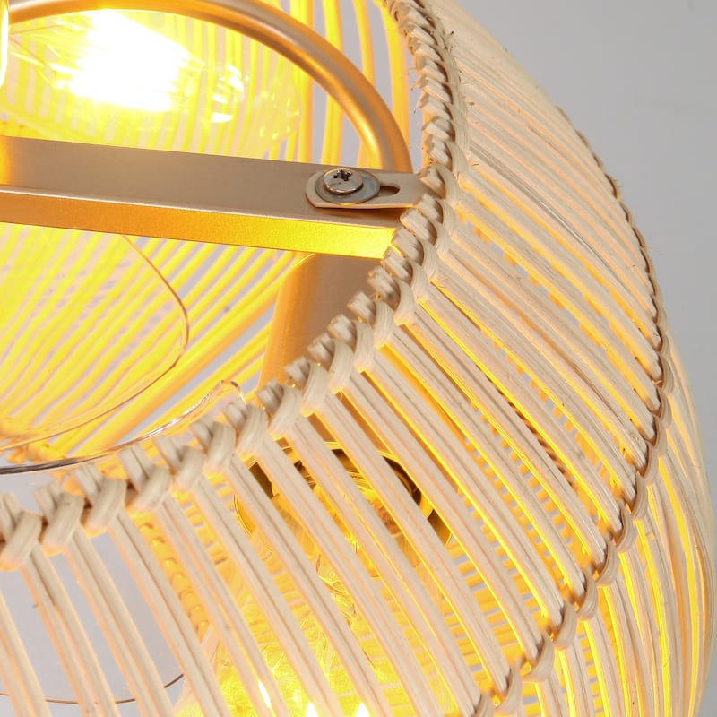 20" 4-Light Farmhouse Flush Mount Ceiling Fan with Light