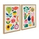 preview thumbnail 10 of 9, Kate and Laurel Sylvie Modern Fruits and Modern Veggies Framed Canvas Art Set by Rachel Lee of My Dream Wall 2 Piece Set 18x24 - Natural