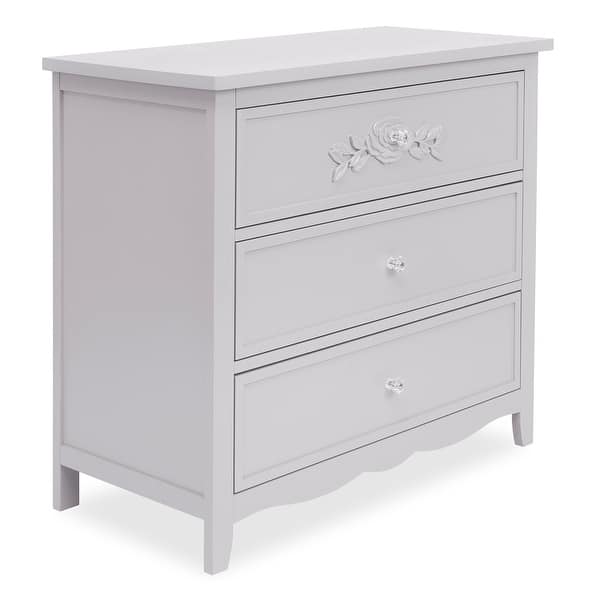 slide 2 of 15, Sweetpea Baby Rose Tiana 3 Drawer Dresser Akoya Grey Pearl