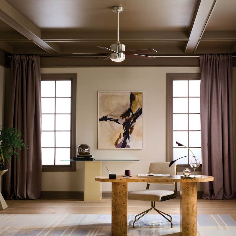 Kichler Lighting Brahm 48 inch Integrated LED Indoor Brushed Stainless Steel Ceiling Fan