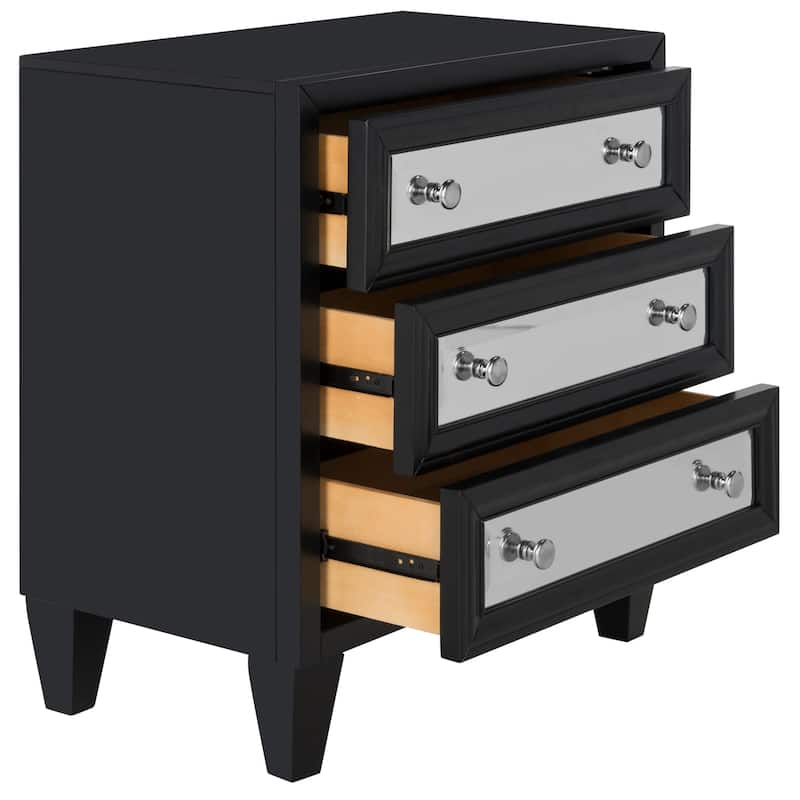 SAFAVIEH Dellia 3-Drawer Black Storage Chest
