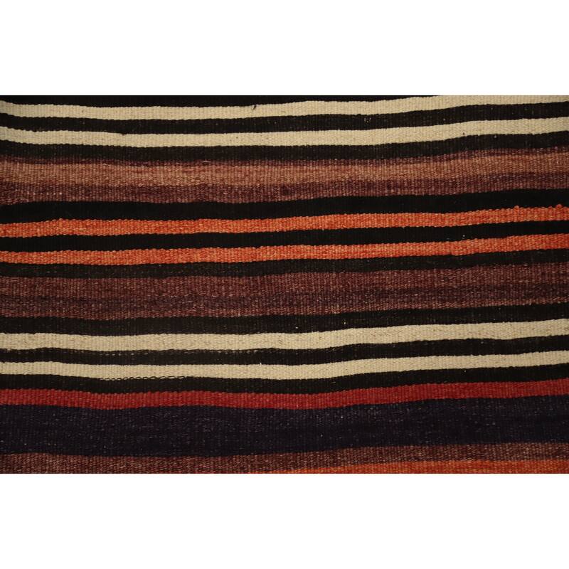 Hand Woven Oriental 100% Wool Carpet Southwestern Geometric Multi-Colored Kilim Area Rug - 10' 5'' X 5' 2''