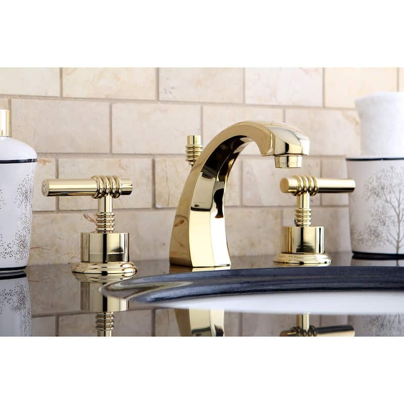 Kingston Brass Milano Widespread Bathroom Faucet with Pop-Up Drain
