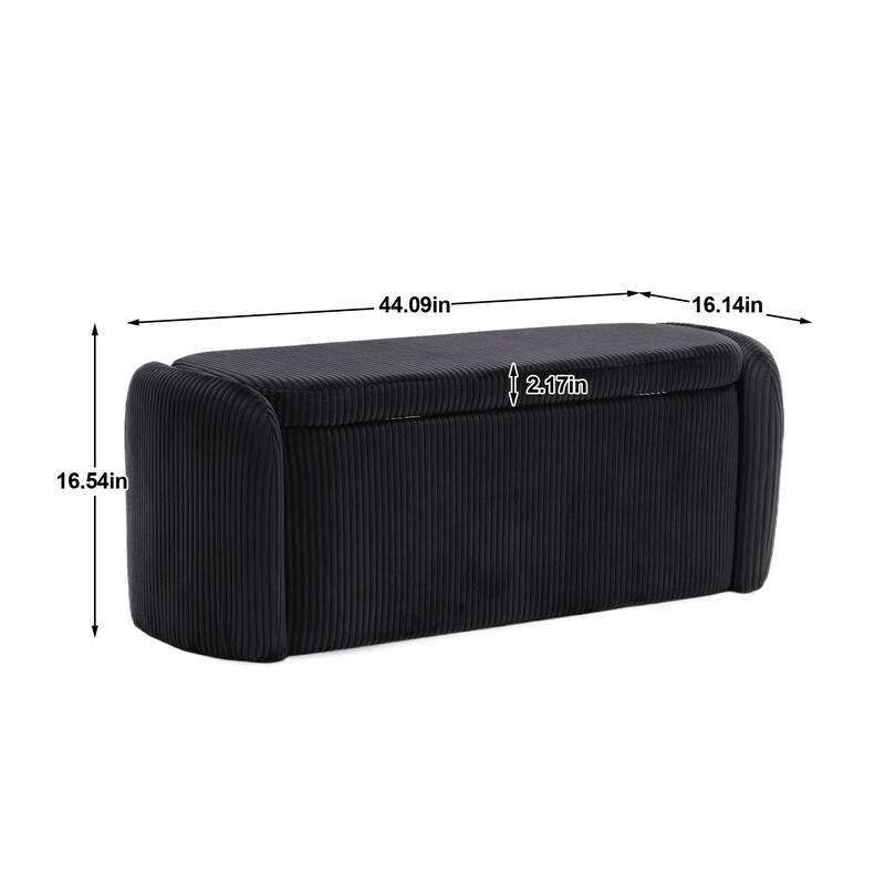 Entryway Upholstered Fabric Storage Ottoman
