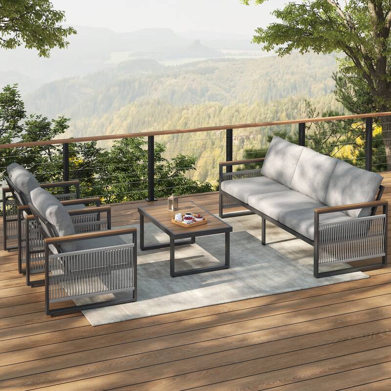Christopher Knight Home - Lila 4-Piece Outdoor Metal Patio Chat Set