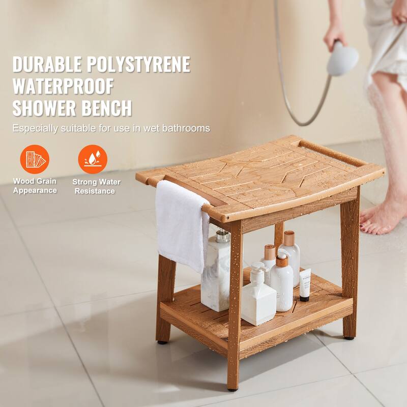 Shower Bench Waterproof Non-Slip Shower Chair Seat, for Bathroom Living Room Bedroom