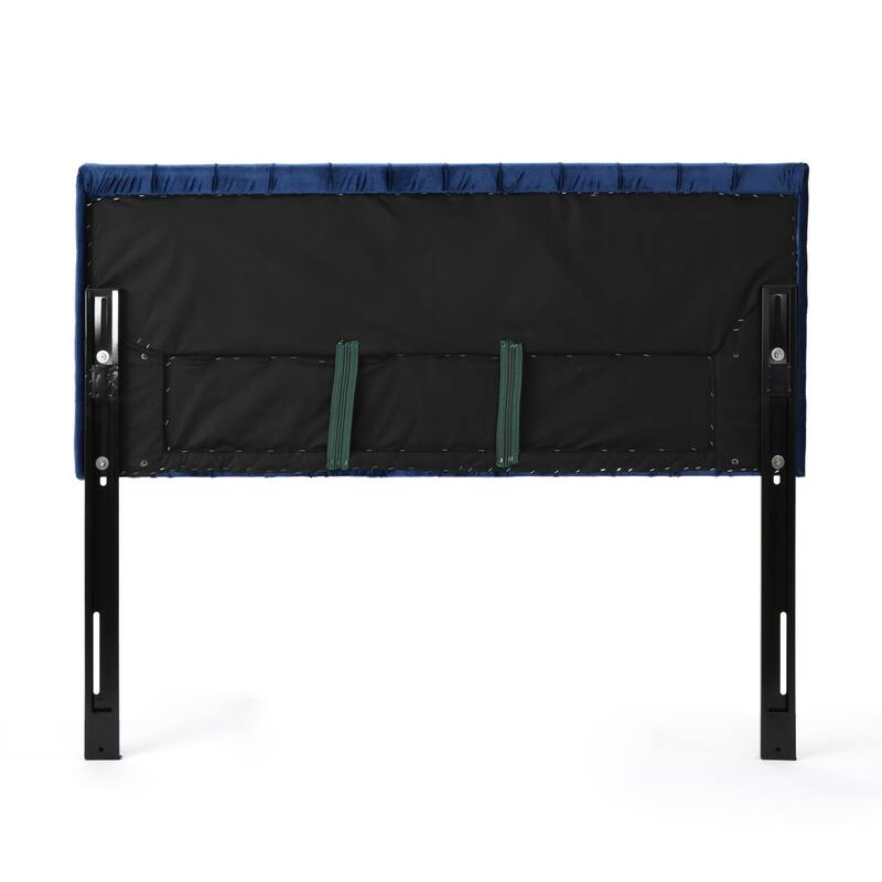 Headboard can be used for both queen and full-sized mattresses, adjustable height